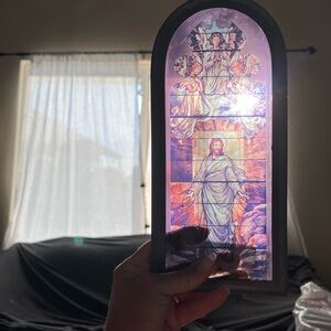 Stained Glass Jesus and Angels Panel